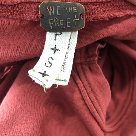 We The Free People Maroon Cotton Hi low Tank Top - Picture 6 of 6
